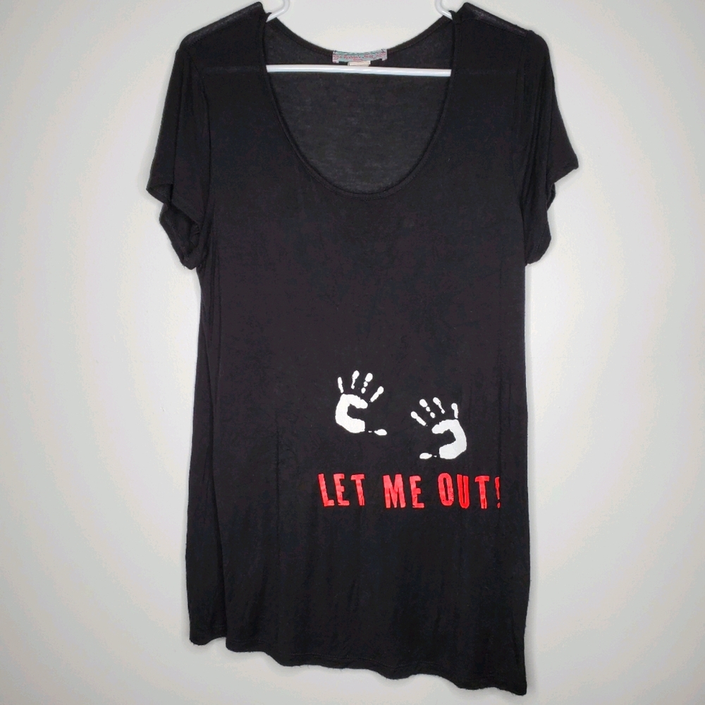 21) ROBIN'S NEST Scary "Let Me Out" Sz. XL Maternity